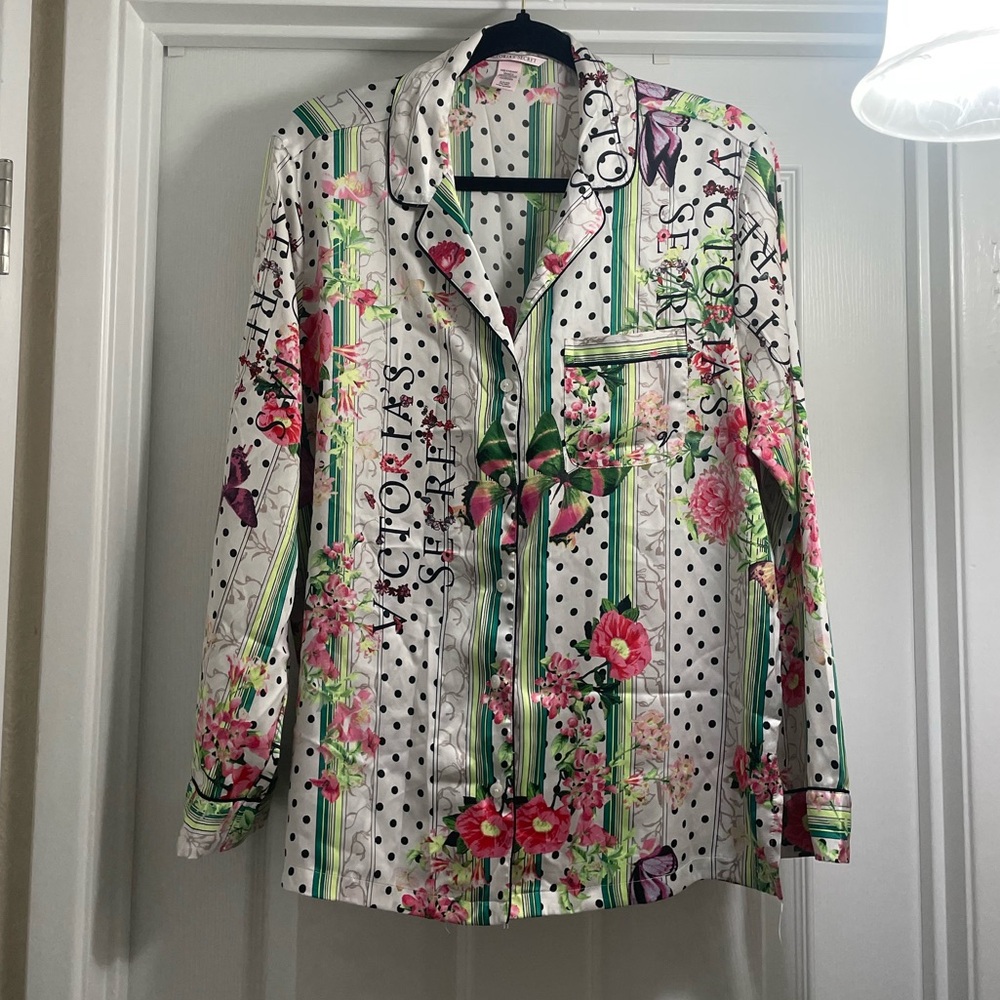 Victoria Secret Floral Silk Pajama Set